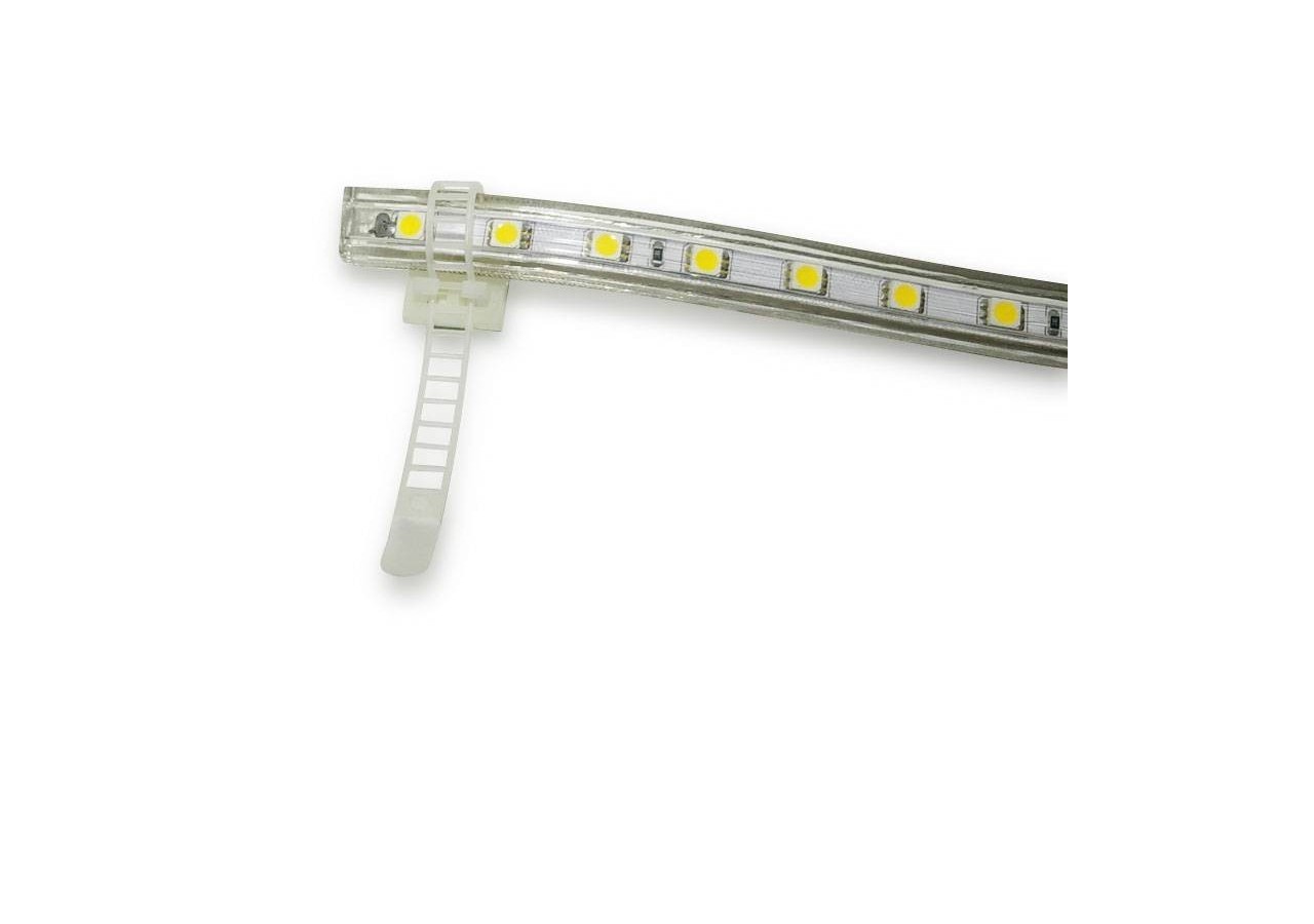 Bride plastique pour rubans et tuyaux LED avec base adhésive 3M - B1699-2 - Barcelona LED