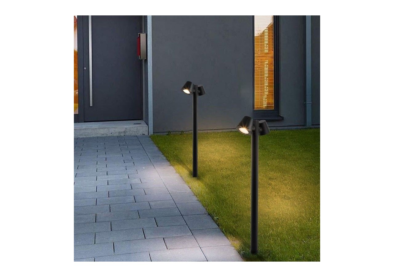 Lampadaire double en acier 2xGU10 Max 35W IP44 - L1555-N - Barcelona LED