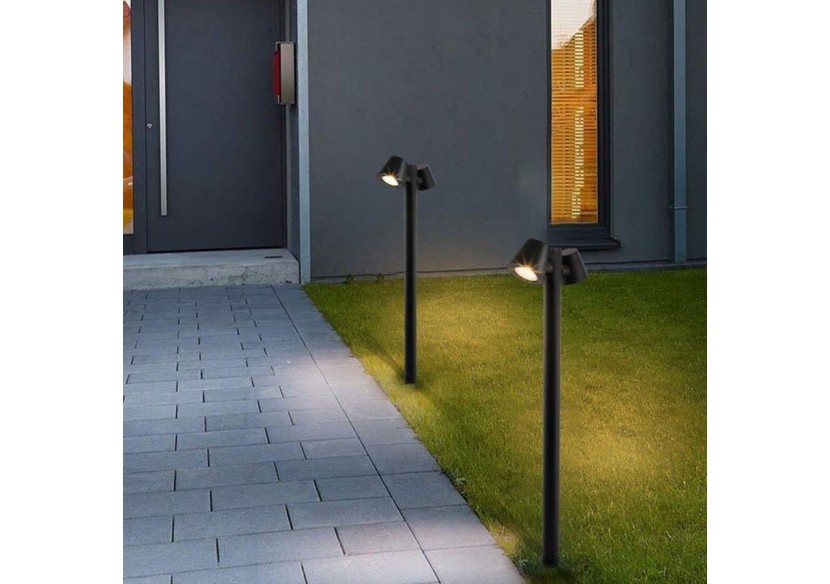 Lampadaire double en acier 2xGU10 Max 35W IP44 - L1555-N - Barcelona LED Lampadaire double en acier 2xGU10 Max 35W IP44 - L1555-N - Barcelona LED