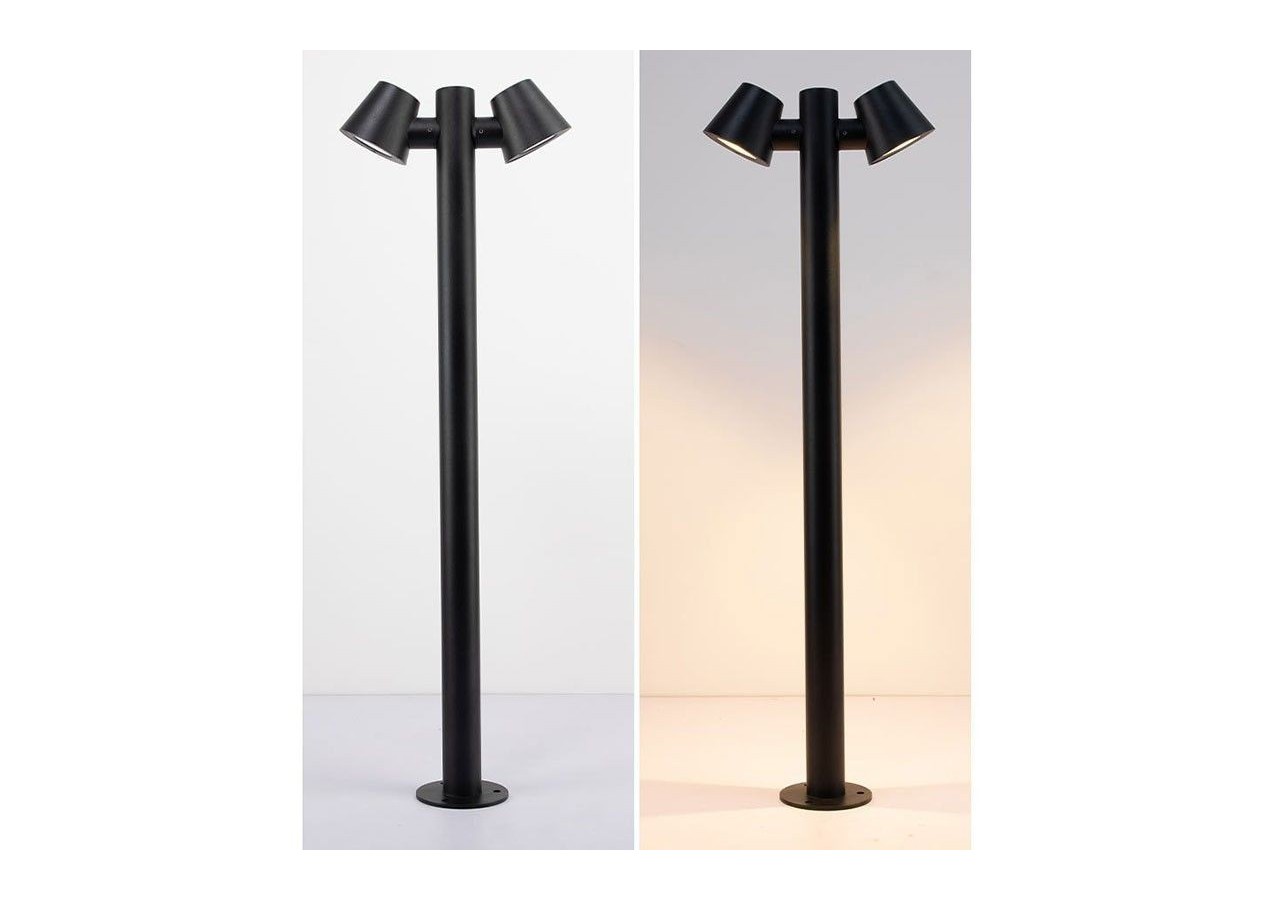 Lampadaire double en acier 2xGU10 Max 35W IP44 - L1555-N - Barcelona LED