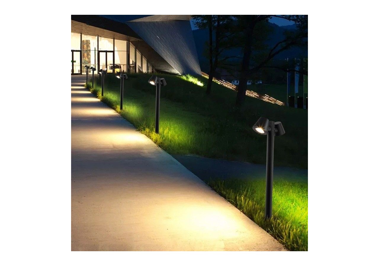 Lampadaire double en acier 2xGU10 Max 35W IP44 - L1555-N - Barcelona LED