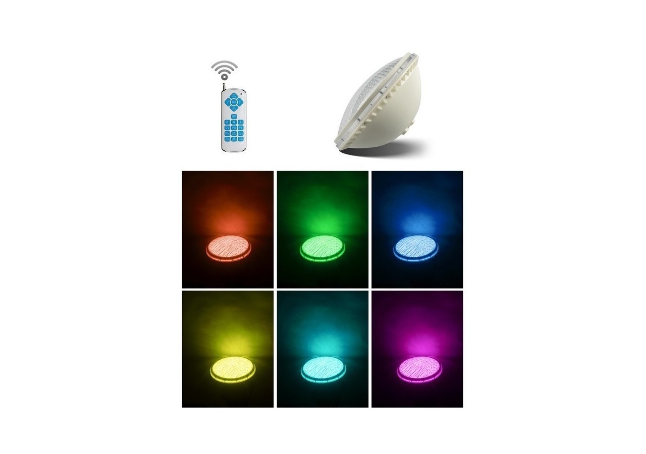 Projecteur LED RGB submersible (IP68) avec télécommande - B2152-RGB - Barcelona LED