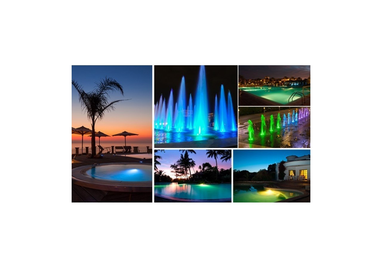 Projecteur LED RGB submersible (IP68) avec télécommande - B2152-RGB - Barcelona LED