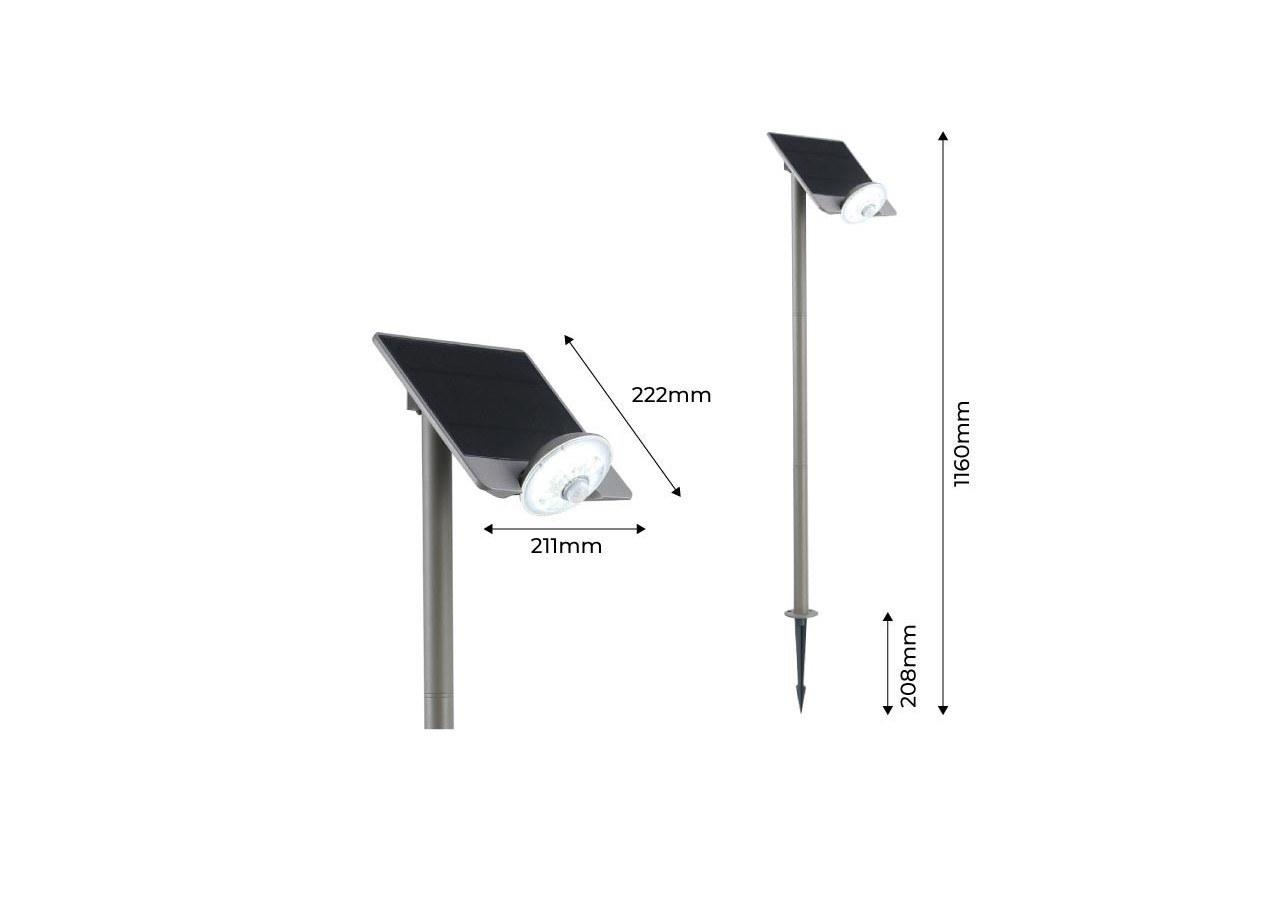 Lampadaire solaire avec capteur IP44 - SL19-F - Barcelona LED