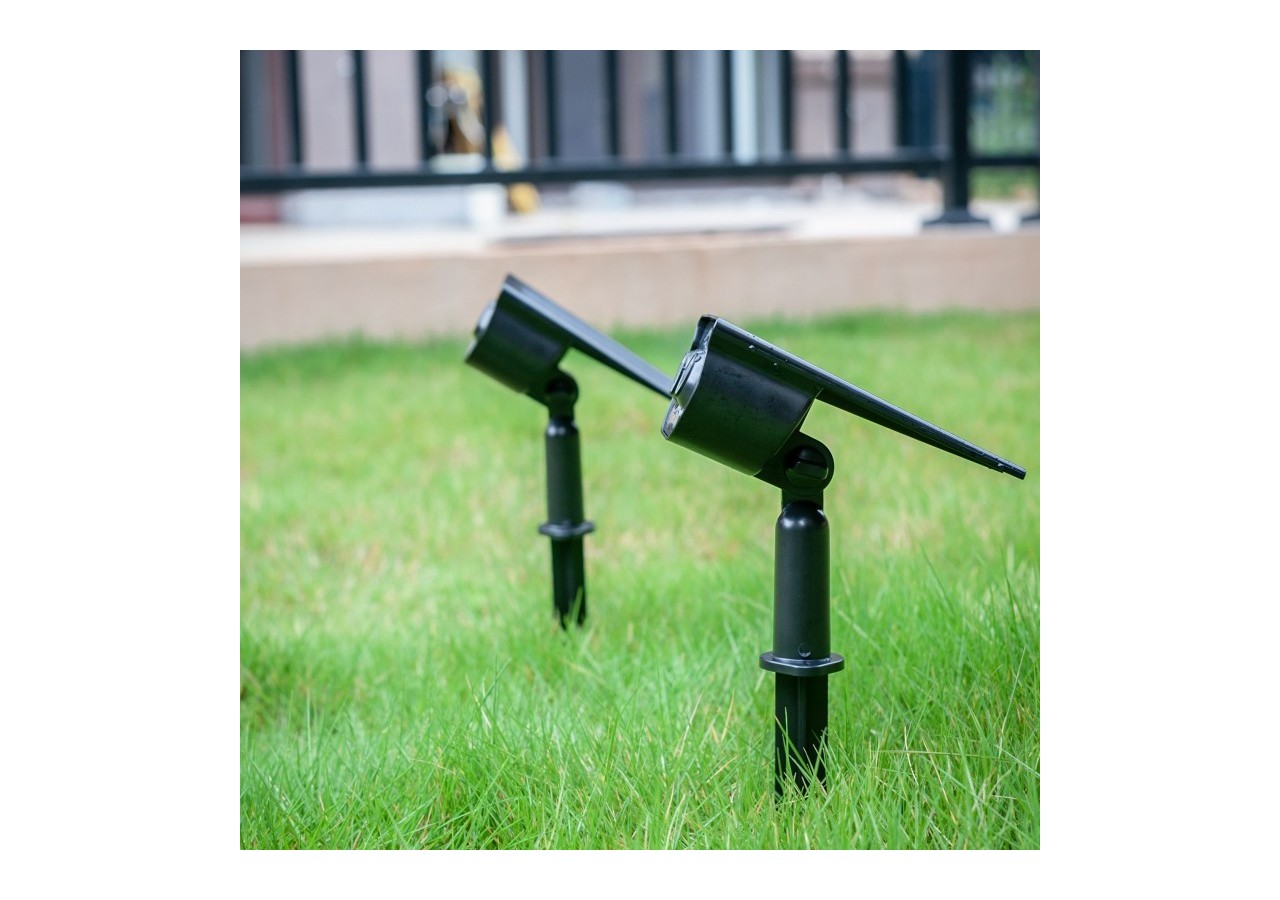 Pack x 2-Spot solaire LED sur piquet-1W (2x0,5W)-IP65 - SL26-BF - Barcelona LED