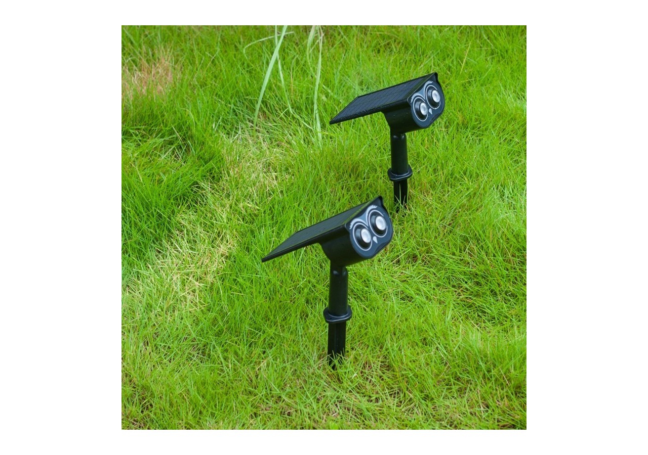 Pack x 2-Spot solaire LED sur piquet-1W (2x0,5W)-IP65 - SL26-BF - Barcelona LED