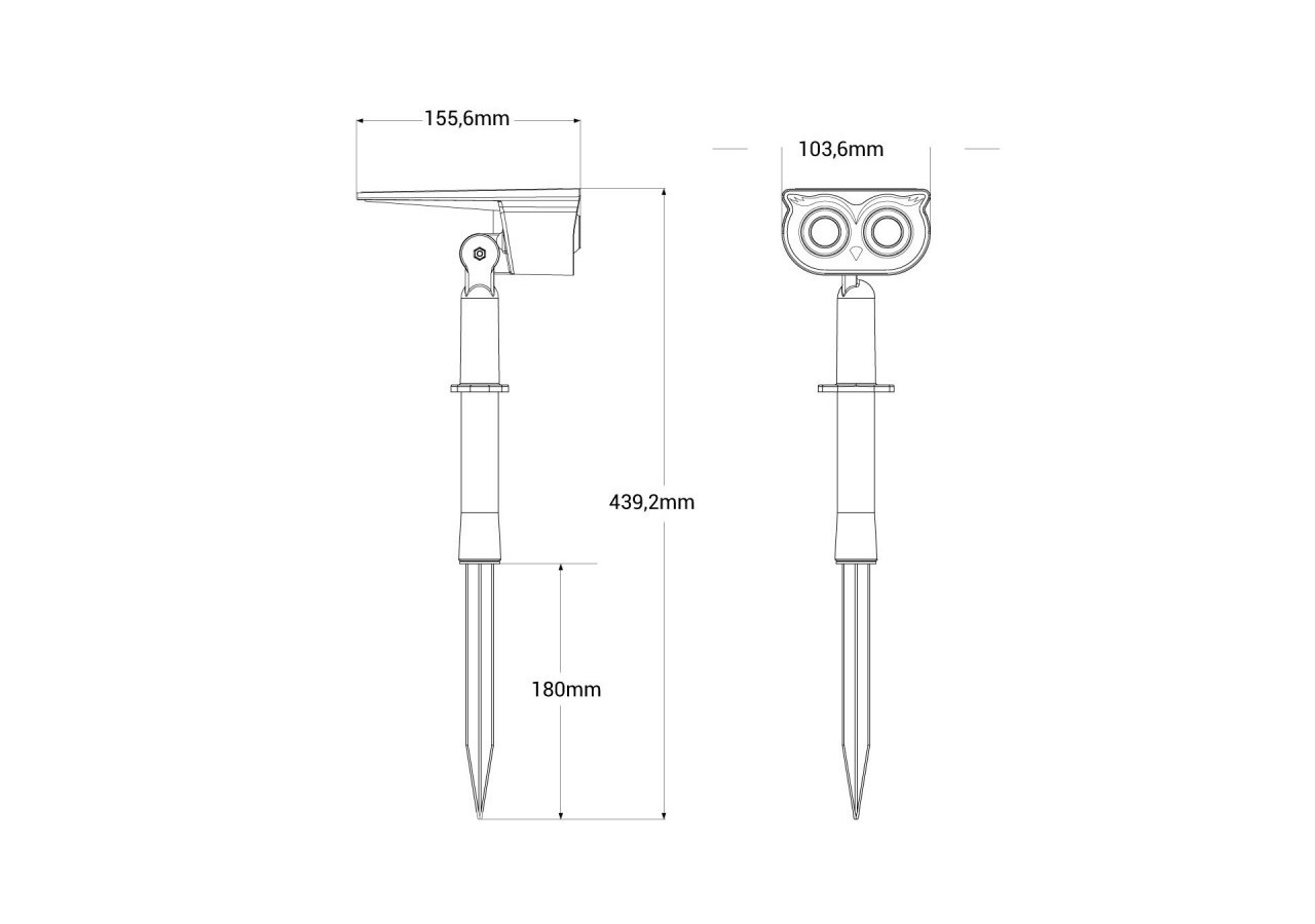 Pack x 2-Spot solaire LED sur piquet-1W (2x0,5W)-IP65 - SL26-BF - Barcelona LED