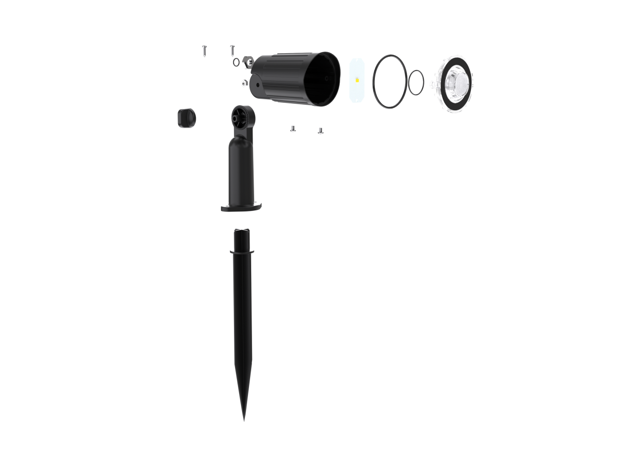 Kit x 4 spots sur piquet avec panneau solaire-5W-IP66-3000K - SL27-BC - Barcelona LED