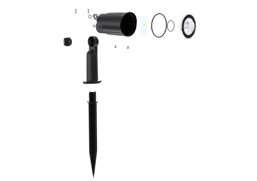 Kit x 4 spots sur piquet avec panneau solaire-5W-IP66-3000K - SL27-BC - Barcelona LED