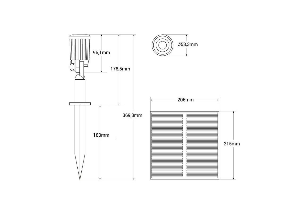 Kit x 4 spots sur piquet avec panneau solaire-5W-IP66-3000K - SL27-BC - Barcelona LED