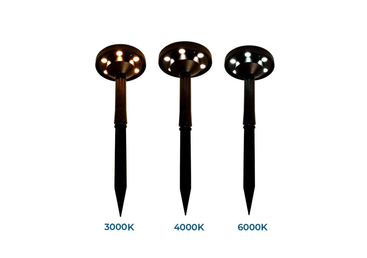 Pack x 2-Spot solaire LED CCT extérieur sur piquet- 1W-IP65 - SL28-CCT - Barcelona LED