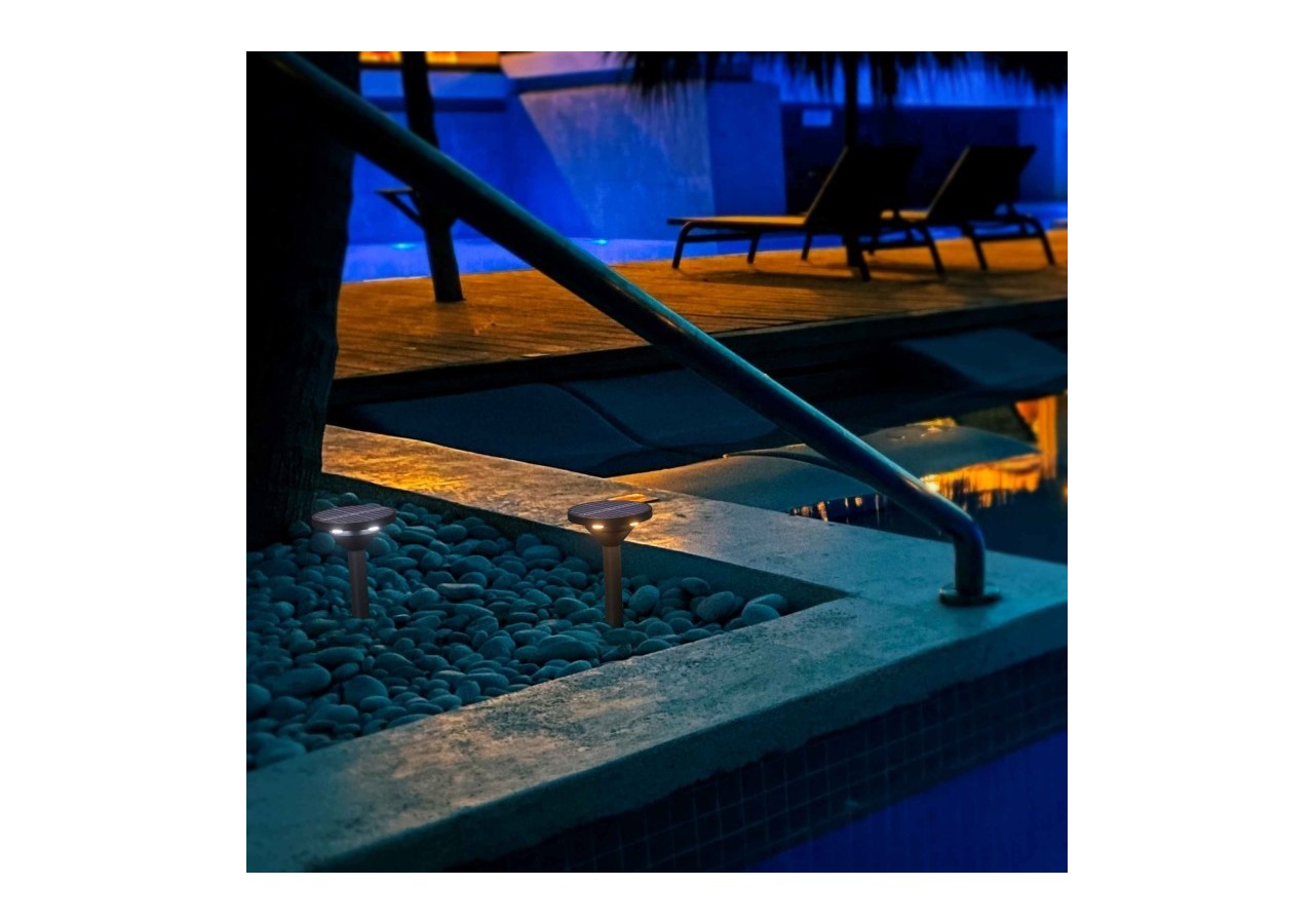 Pack x 2-Spot solaire LED CCT extérieur sur piquet- 1W-IP65 - SL28-CCT - Barcelona LED