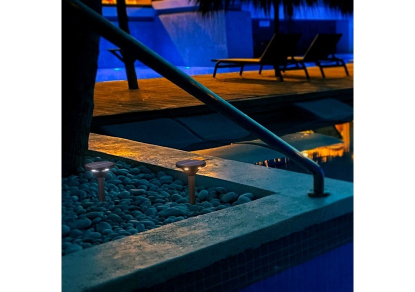 Pack x 2-Spot solaire LED CCT extérieur sur piquet- 1W-IP65 - SL28-CCT - Barcelona LED