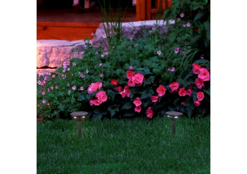 Pack x 2-Spot solaire LED CCT extérieur sur piquet- 1W-IP65 - SL28-CCT - Barcelona LED