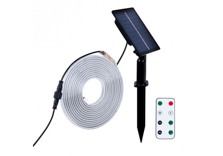 Ruban LED solaire extérieur avec télécommande 18W-12mm-5m-2700K-IP65 - SL29-18W - Barcelona LED