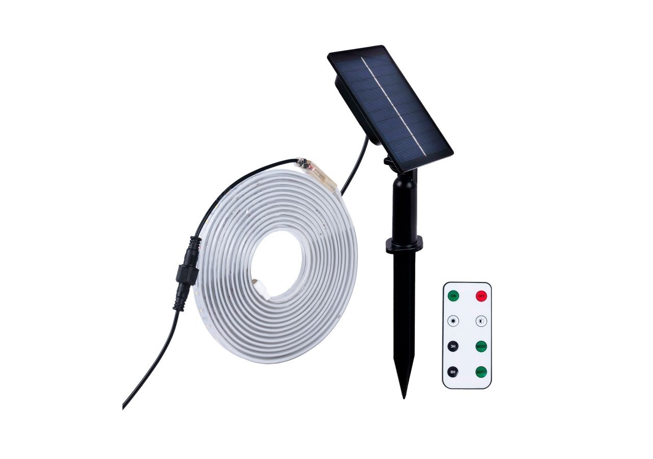 Ruban LED solaire extérieur avec télécommande 18W-12mm-5m-2700K-IP65 - SL29-18W - Barcelona LED