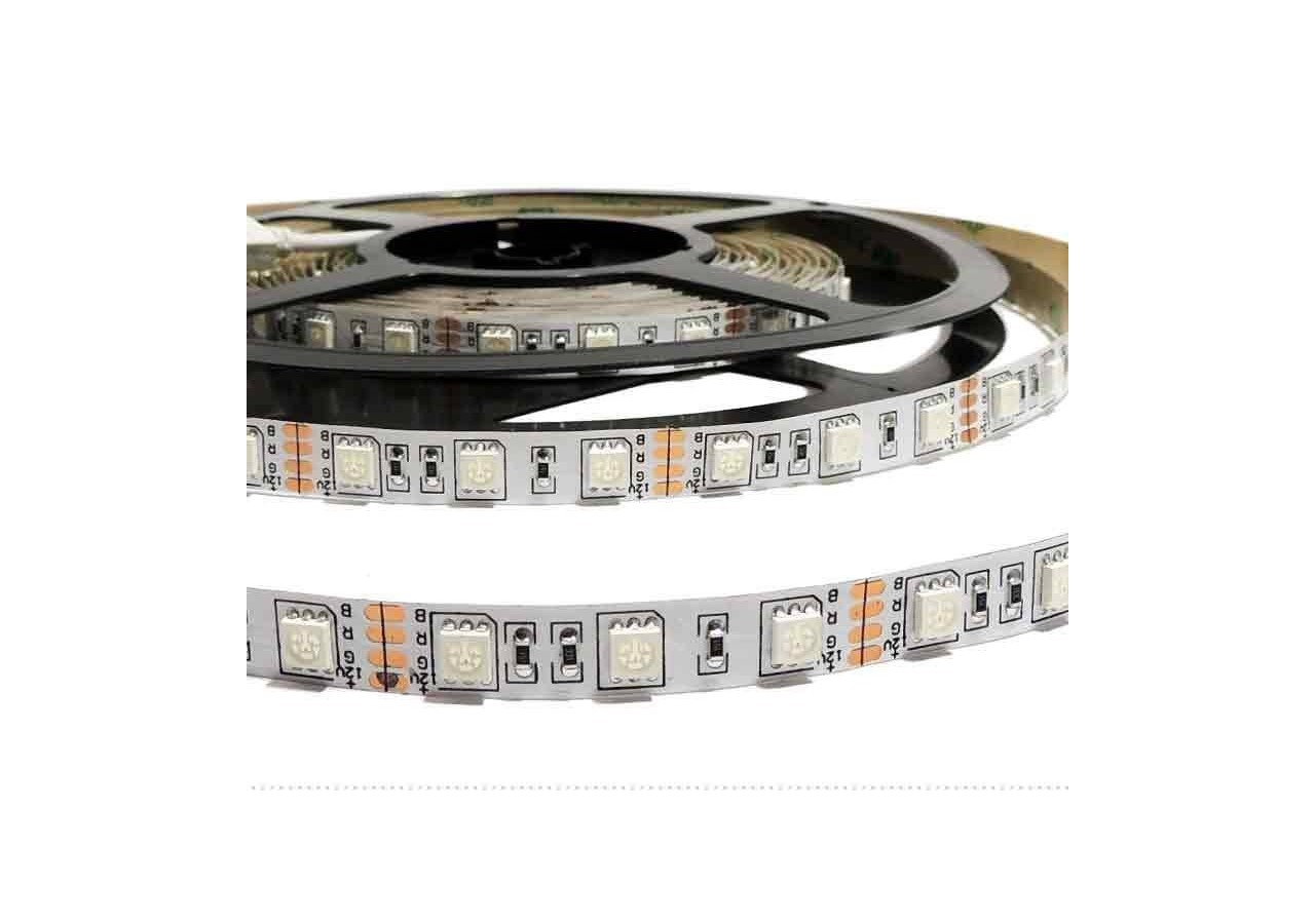 Ruban LED 12V DC 72W 10mm multicolore RGB IP20 (SMD505050 60ch/m) Rouleau de 5m - B1546-IP20 - Barcelona LED