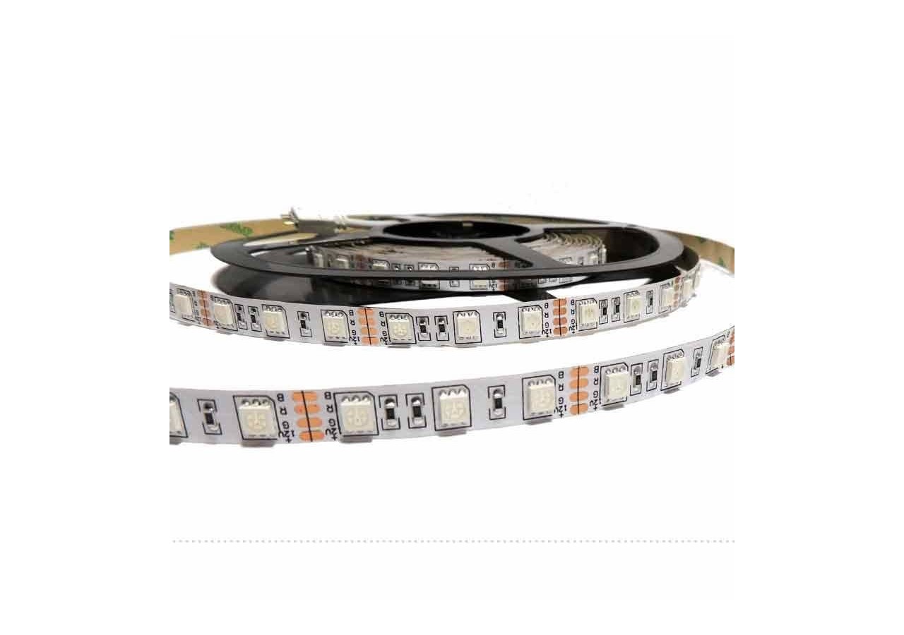 Ruban LED 12V DC 72W 10mm multicolore RGB IP20 (SMD505050 60ch/m) Rouleau de 5m - B1546-IP20 - Barcelona LED