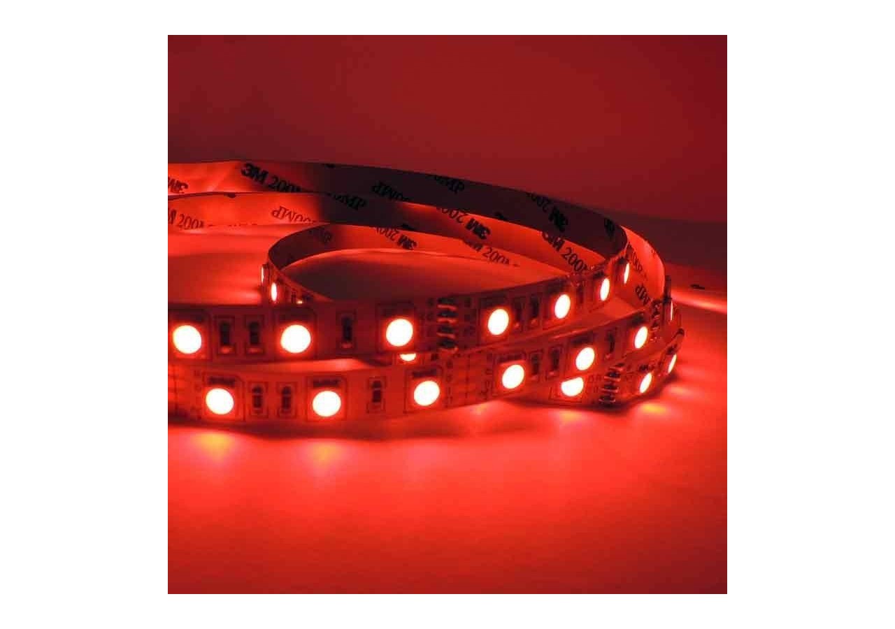 Ruban LED 12V DC 72W 10mm multicolore RGB IP20 (SMD505050 60ch/m) Rouleau de 5m - B1546-IP20 - Barcelona LED