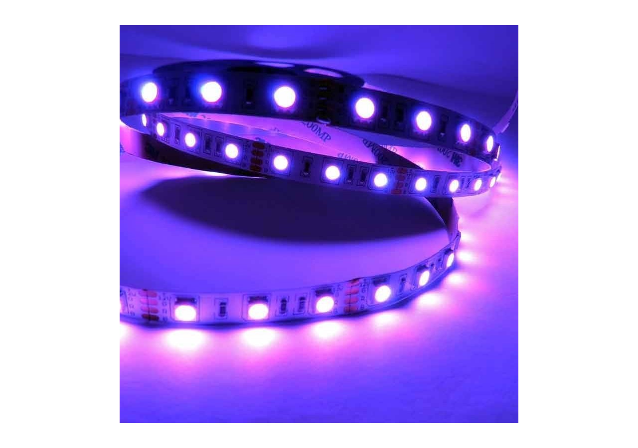 Ruban LED 12V DC 72W 10mm multicolore RGB IP20 (SMD505050 60ch/m) Rouleau de 5m - B1546-IP20 - Barcelona LED