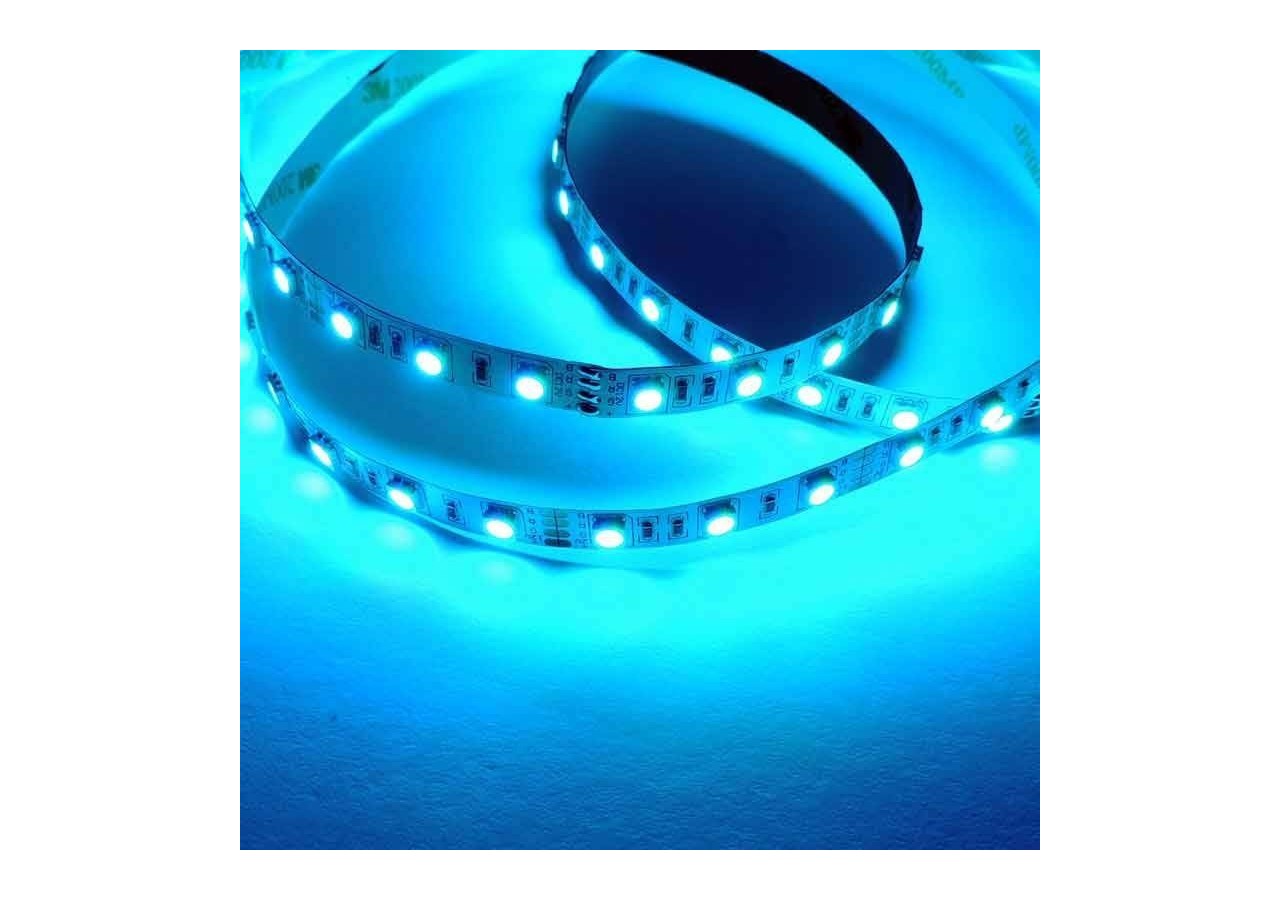 Ruban LED 12V DC 72W 10mm multicolore RGB IP20 (SMD505050 60ch/m) Rouleau de 5m - B1546-IP20 - Barcelona LED