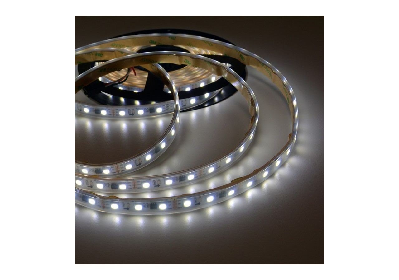 Ruban LED intelligent IC 12V DC-14,4W/m-IP67-60 LED/m-Largeur 10mm-6000K-5m - B1542-3IC-BF - Barcelona LED