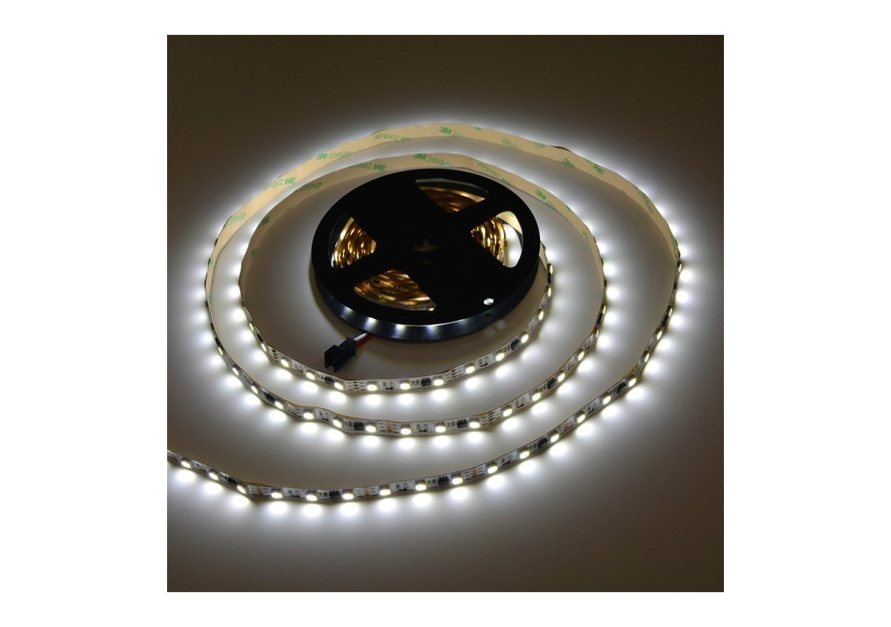 Ruban LED intelligent IC 12V DC-14,4W/m-IP20-60 LED/m-Largeur 10mm-6000K-5m - B1538-3IC-BF - Barcelona LED