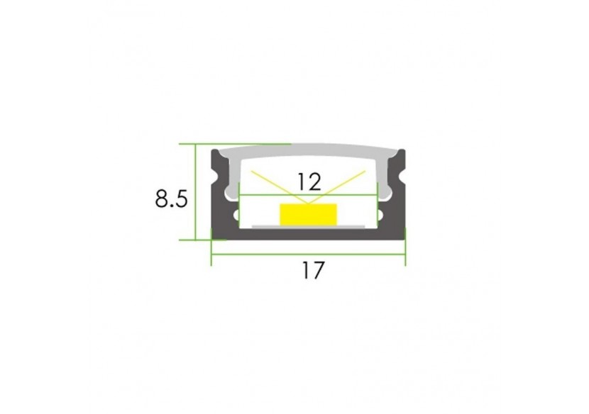 Profilé en aluminium 17x8mm - BPERF17X8-B - Barcelona LED Profilé en aluminium 17x8mm - BPERF17X8-B - Barcelona LED