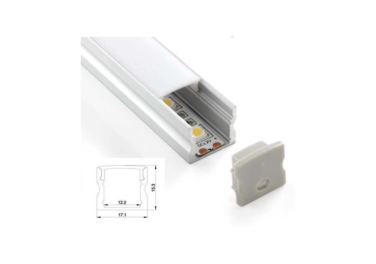 Profilé aluminium de surface 17x15 mm - BPERF17X15 - Barcelona LED