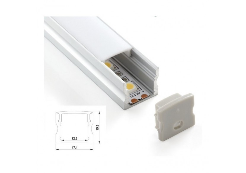 Profilé aluminium de surface 17x15 mm - BPERF17X15 - Barcelona LED