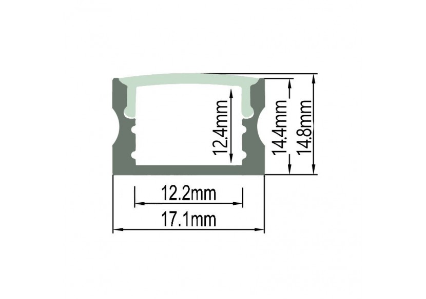 Profilé aluminium de surface 17x15 mm - BPERF17X15 - Barcelona LED