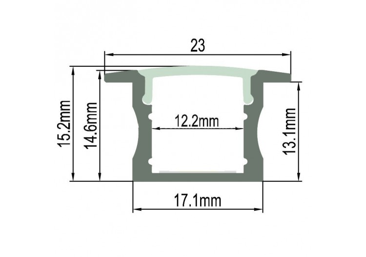 Profilé aluminium encastrable 23x15mm - BPERF23X15 - Barcelona LED 2