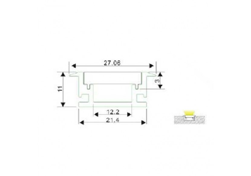 Profilé aluminium 27x11mm IP65 (2 m) - BPERF27X11 - Barcelona LED Profilé aluminium 27x11mm IP65 (2 m) - BPERF27X11 - Barcelona LED