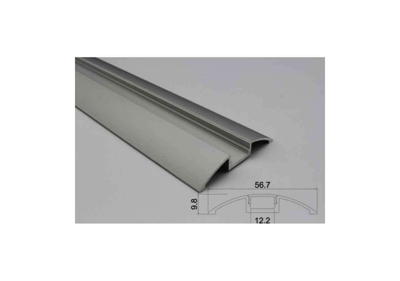 Profilé aluminium 58x9mm Surface en forme de demi-lune (2 m) - BPERF58X9 - Barcelona LED
