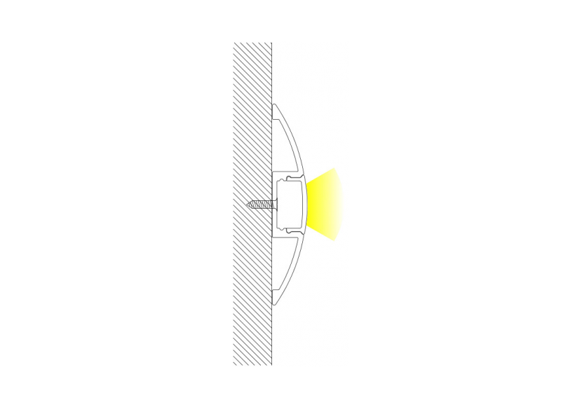 Profilé aluminium 58x9mm Surface en forme de demi-lune (2 m) - BPERF58X9 - Barcelona LED Profilé aluminium 58x9mm Surface en forme de demi-lune (2 m) - BPERF58X9 - Barcelona LED