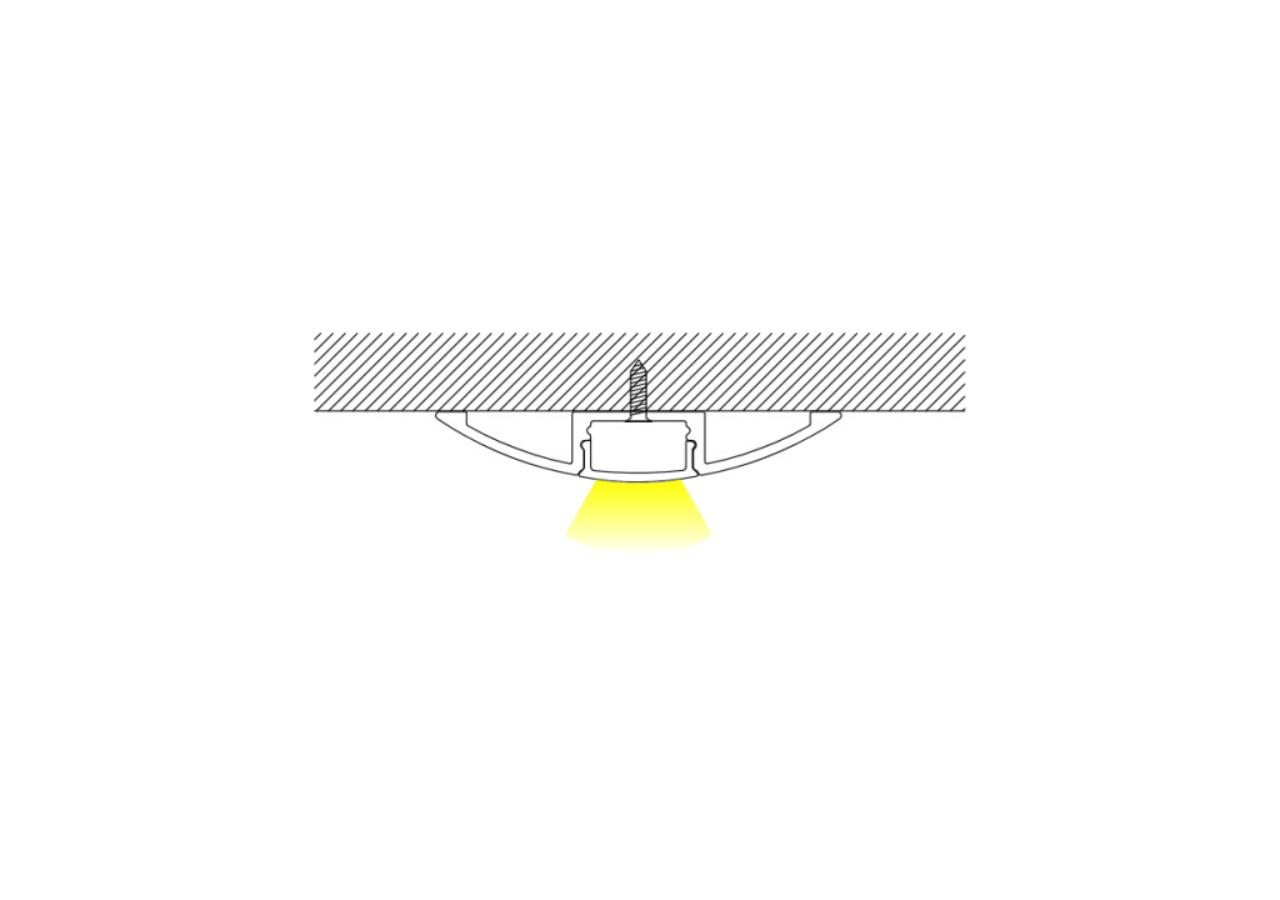Profilé aluminium 58x9mm Surface en forme de demi-lune (2 m) - BPERF58X9 - Barcelona LED