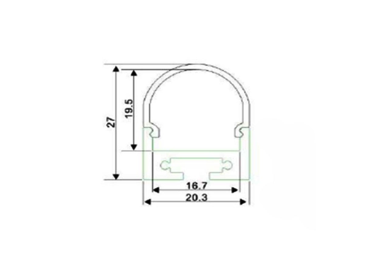 Profilé pour ruban LED suspendu ou en surface 20x27mm (2m) - BPERF20X27 - Barcelona LED