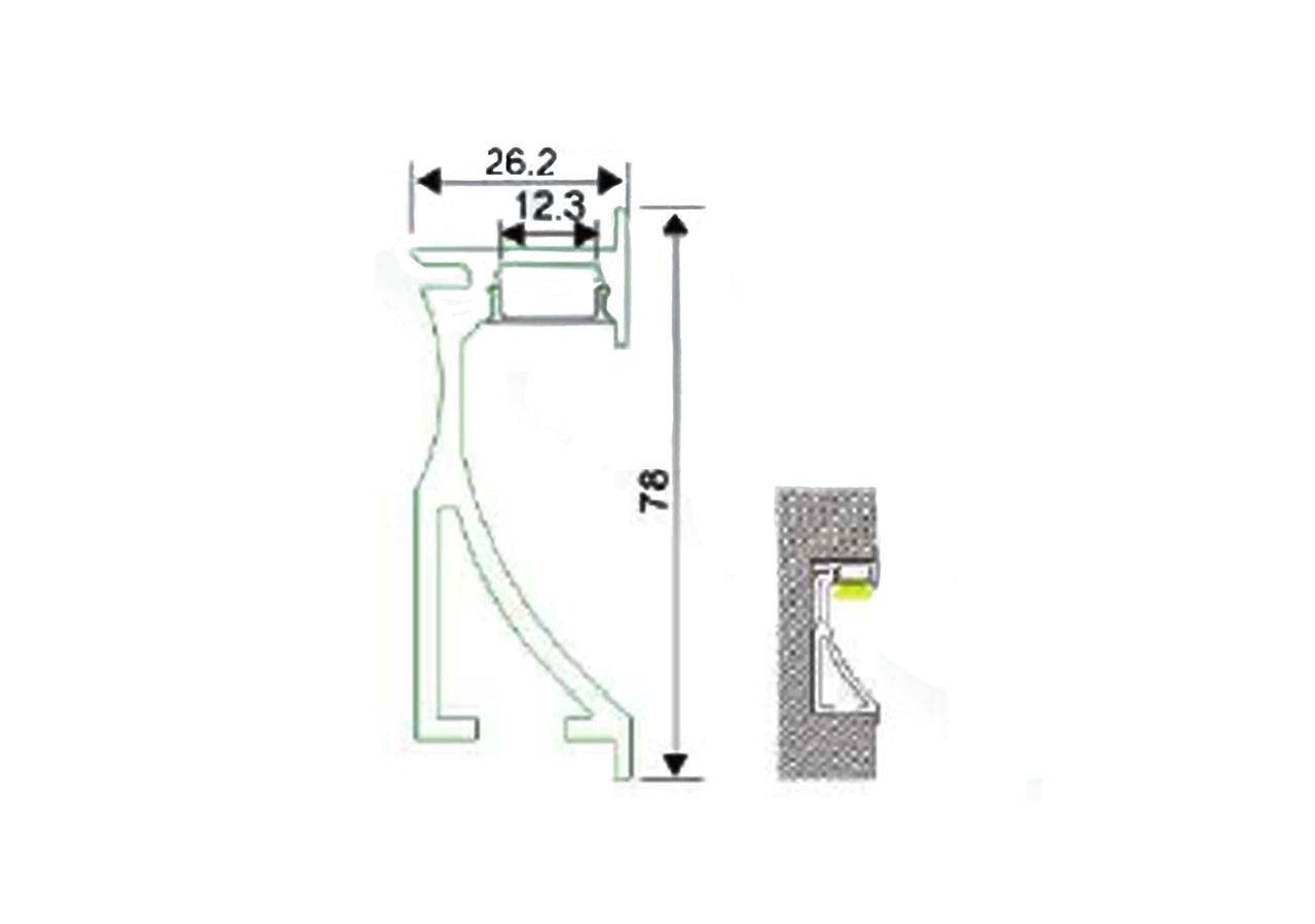 Profilé aluminium encastrable leche mur 26x78mm (2 m) - BPERF26X78 - Barcelona LED