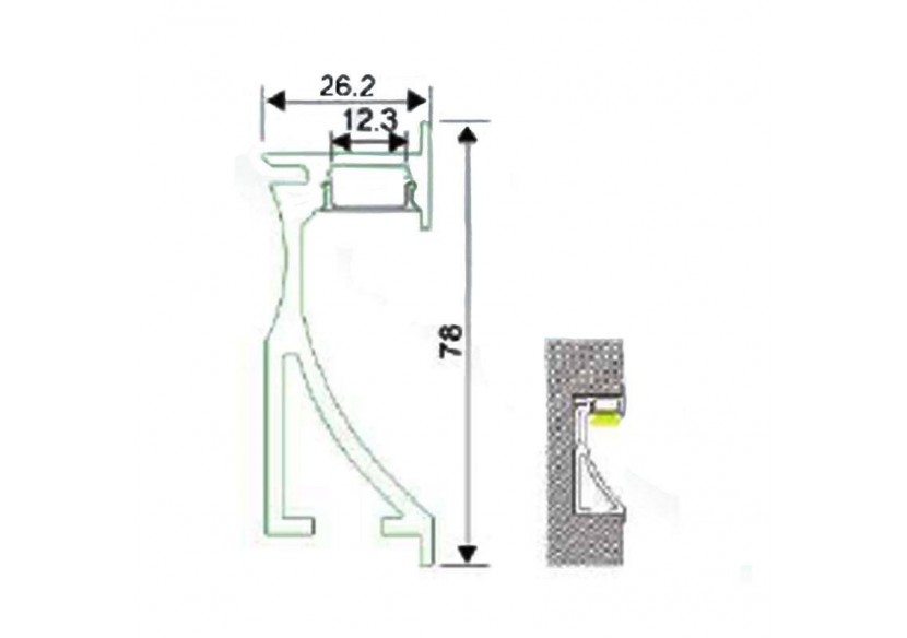 Profilé aluminium encastrable leche mur 26x78mm (2 m) - BPERF26X78 - Barcelona LED Profilé aluminium encastrable leche mur 26x78mm (2 m) - BPERF26X78 - Barcelona LED