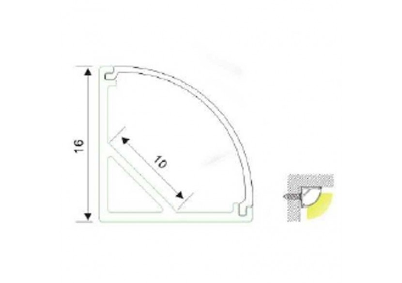 Profilé en aluminium d'angle 45 degrés 16x16 - BPERF16X16 - Barcelona LED Profilé en aluminium d'angle 45 degrés 16x16 - BPERF16X16 - Barcelona LED
