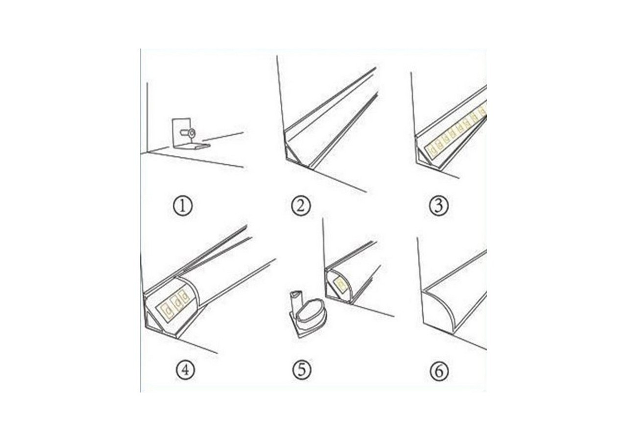 Profilé en aluminium d'angle 45 degrés 16x16 - BPERF16X16 - Barcelona LED