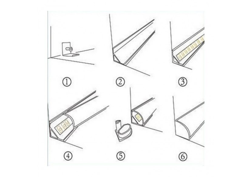 Profilé en aluminium d'angle 45 degrés 16x16 - BPERF16X16 - Barcelona LED Profilé en aluminium d'angle 45 degrés 16x16 - BPERF16X16 - Barcelona LED