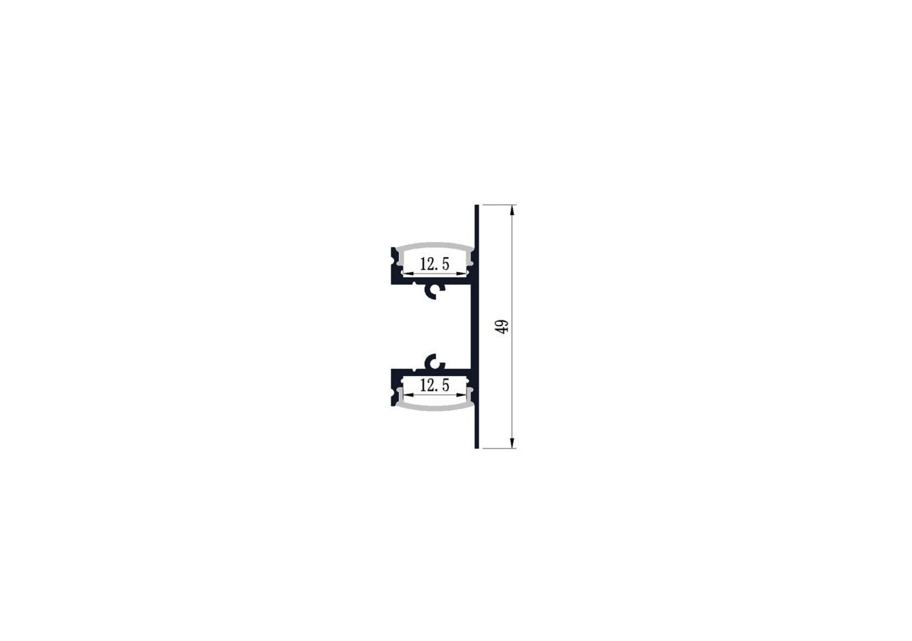 Profilé aluminium type léche-mur haut/bas 18x49mm (2 m) - BPERF18X49 - Barcelona LED