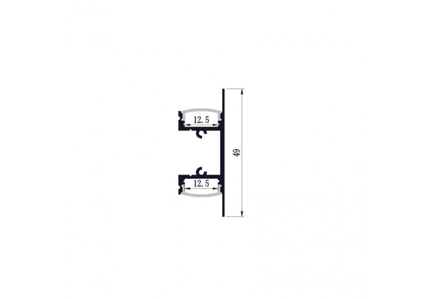 Profilé aluminium type léche-mur haut/bas 18x49mm (2 m) - BPERF18X49 - Barcelona LED Profilé aluminium type léche-mur haut/bas 18x49mm (2 m) - BPERF18X49 - Barcelona LED