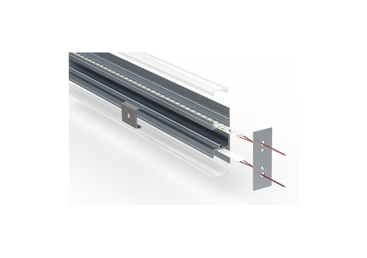 Profilé aluminium type léche-mur haut/bas 18x49mm (2 m) - BPERF18X49 - Barcelona LED