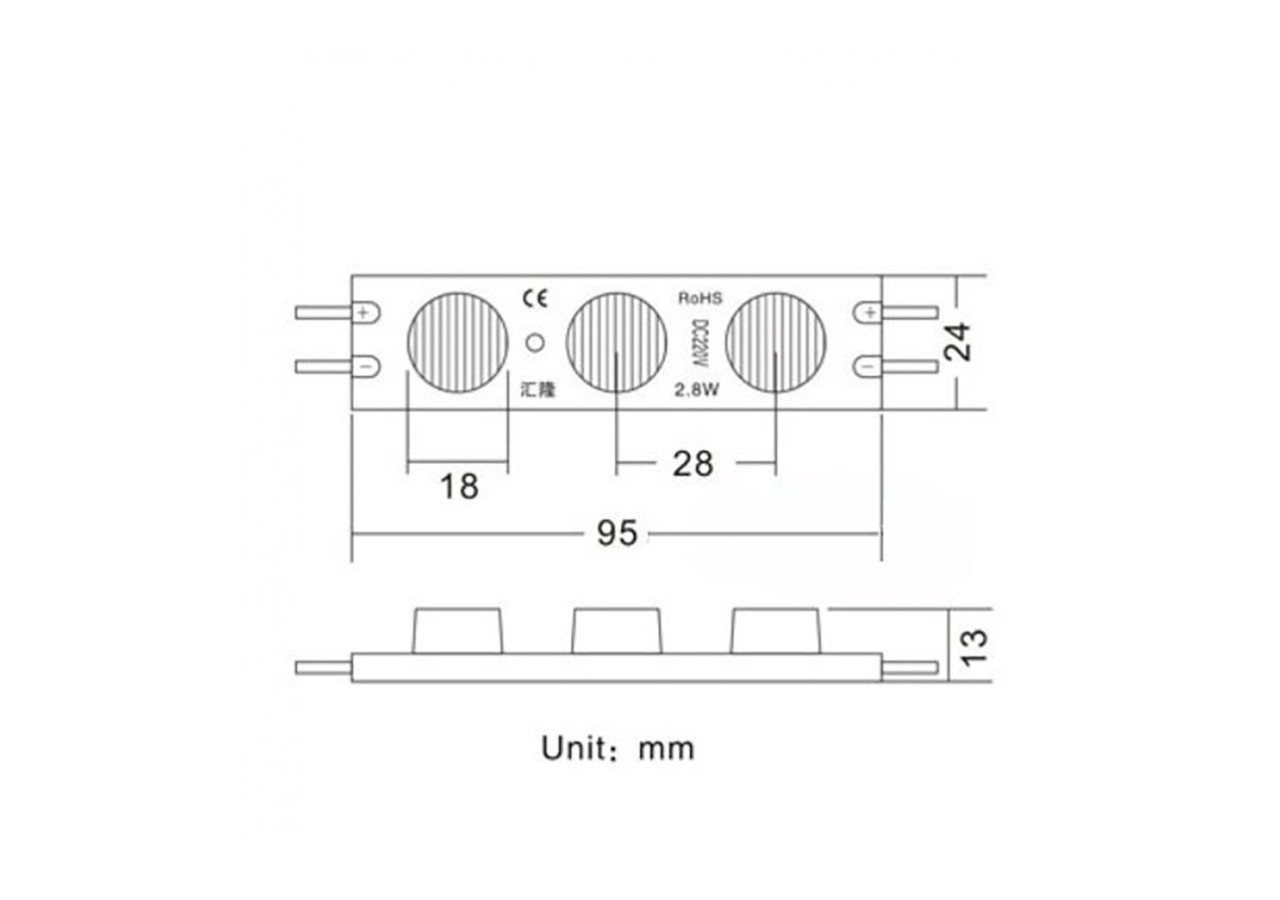 Module LED 3xSMD3030 2.5W 230V-AC, IP65 15 degrés 6200 degrés k - BM1426BF - Barcelona LED