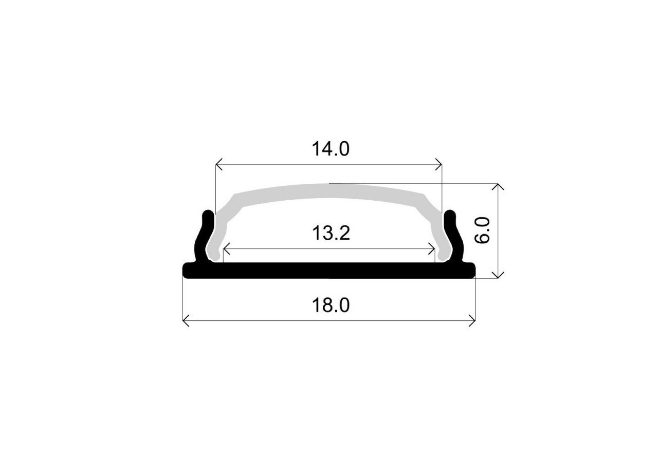 Profilé aluminium flexible 18x6 (2m) - BPERF18X6 - Barcelona LED