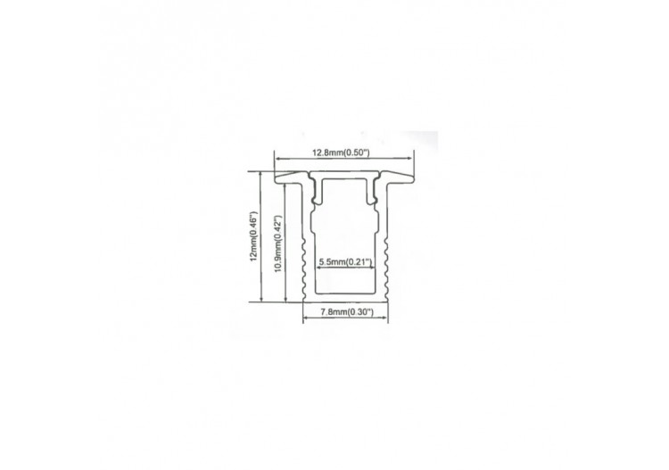 Profilé aluminium encastrable 13x12mm-2 m - BPERF13X12 - Barcelona LED 2