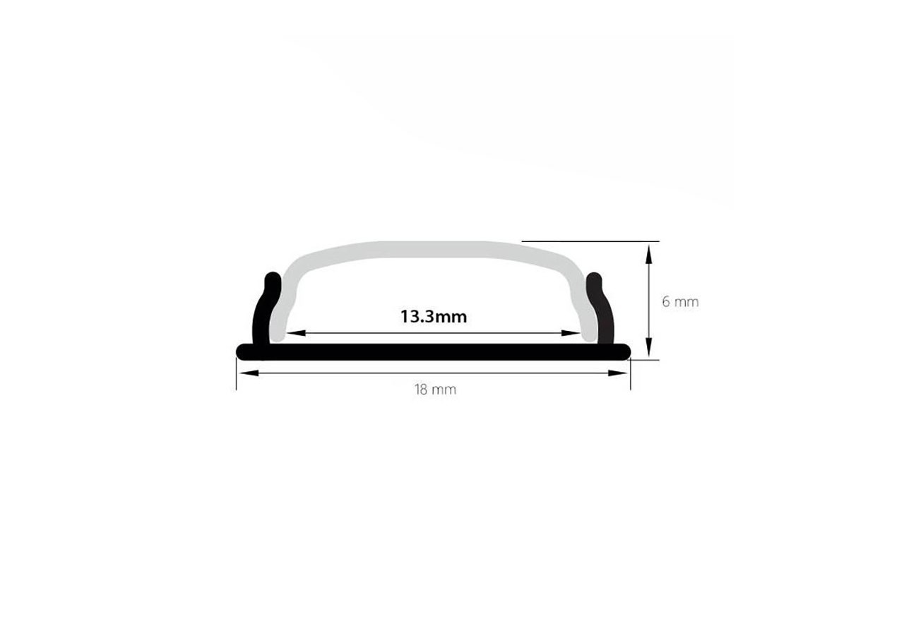 Diffuseur opaque 18mm, 2m pour profilé flexible 18x6mm - BDBO18 - Barcelona LED