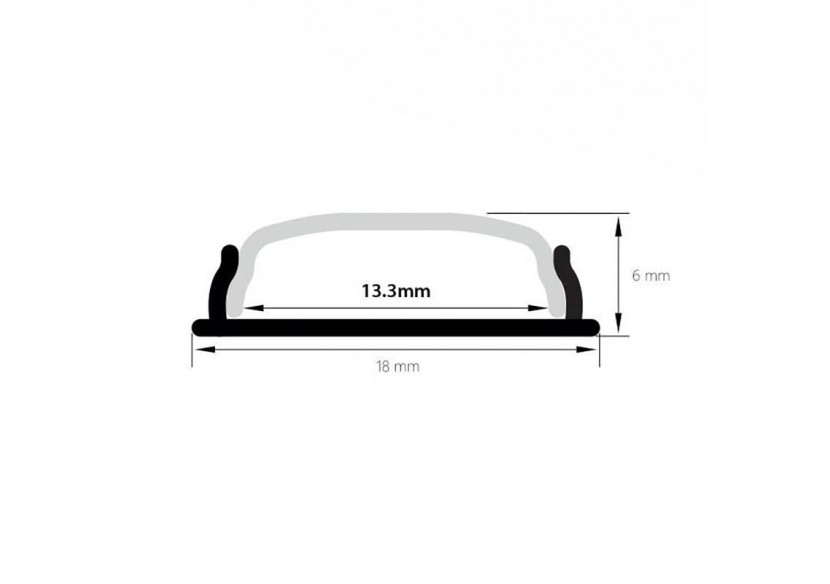 Diffuseur opaque 18mm, 2m pour profilé flexible 18x6mm - BDBO18 - Barcelona LED Diffuseur opaque 18mm, 2m pour profilé flexible 18x6mm - BDBO18 - Barcelona LED